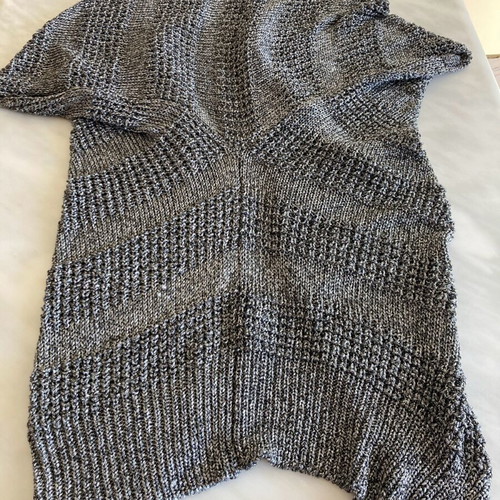 Summer asymmetrical knitted cardigan like new, grey