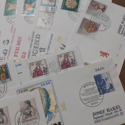 Γερμανία FDC συλλογή γραμματοσήμων μεταχειρισμένη, 60+ διαφορετικά δεκαετίας 80