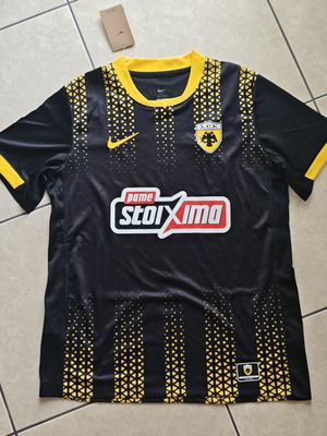 Φανέλα ΑΕΚ εκτός έδρας 2025-26 replica, μέγεθος L, slim fit