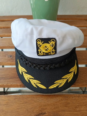 Captain Hat new, cotton with gold embroidery