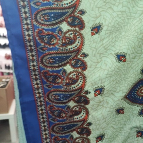 Rima Beachwear short kaftan 150cm blue with red paisley