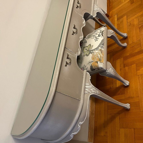 Vintage dressing table with glass surface like new