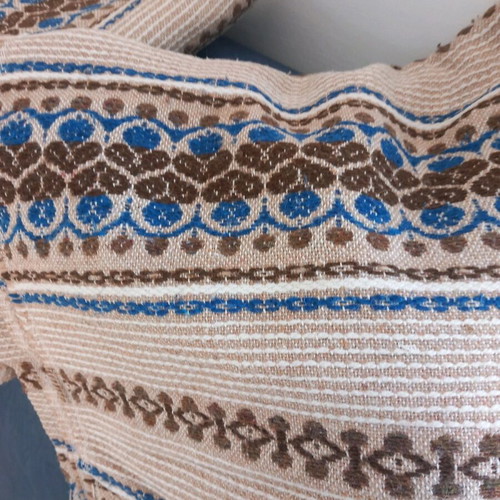 Set of two traditional sofa covers like new, brown and blue