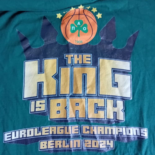 Panathinaikos basketball t shirt 2024 used, collectible XL