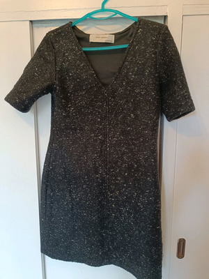 Φόρεμα χειμερινό Zara σαν καινούργιο, τύπου tweed, μαύρο μέγεθος L