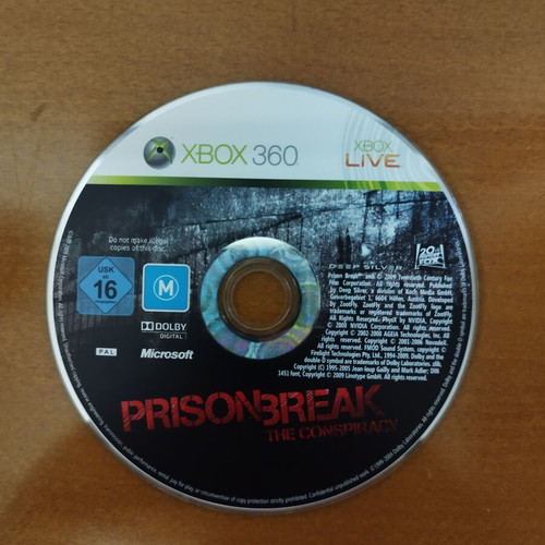Prison Break Xbox 360 game used, European edition, disc only