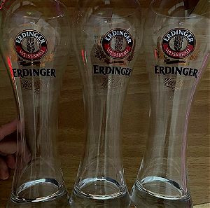 3 ψηλά ποτήρια Μπύρας Erdinger αυθεντικά 0,5L
