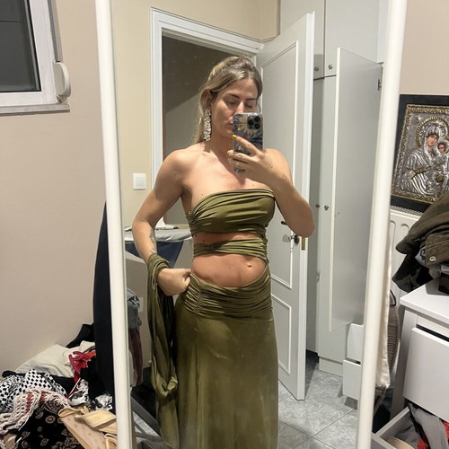 Nash long green dress like new, size S