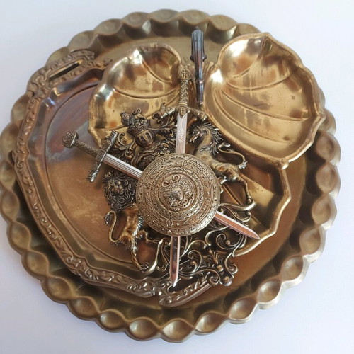 Copper decorative set of 4 items used