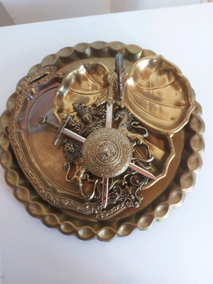 Copper decorative set of 4 items used