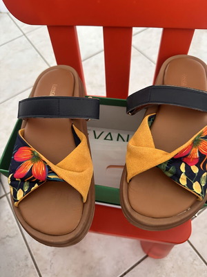 Flatforms Evaggelia Drosi new, size 40, multicolor sandals