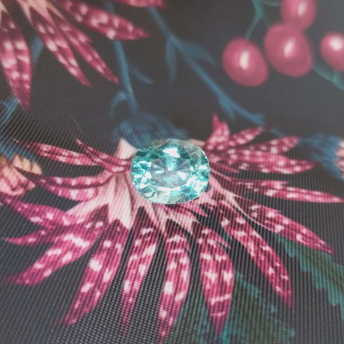 Tourmaline new, sea blue, 7.8 ct, oval cut from Afghanistan