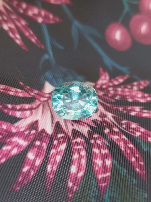 Tourmaline new, sea blue, 7.8 ct, oval cut from Afghanistan