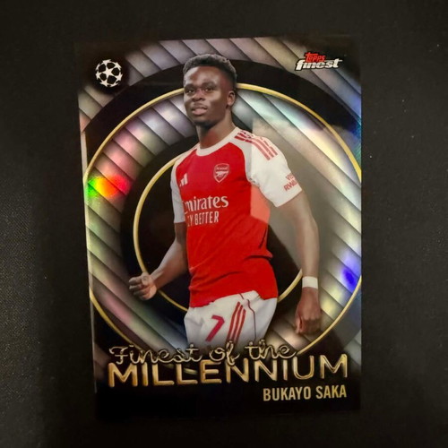 2025-26 Topps Finest UEFA Bukayo Saka Finest of the Millennium card new