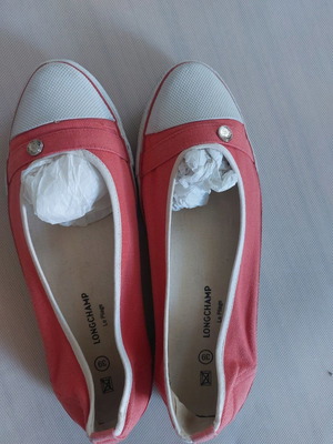 Lonchamp ballerina shoes used, coral color, size 39