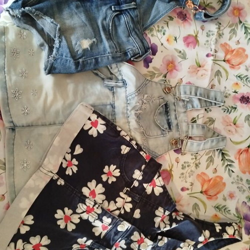 Denim overalls used, set of 3 for 18-24 months