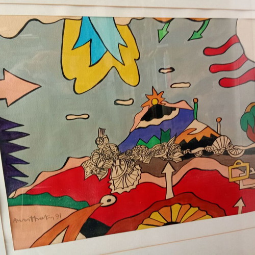 Painting by Alexis Akrithakis used