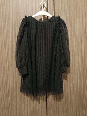 Φόρεμα Zara μαύρο τούλινο με φόδρα, 116cm, σαν καινούργιο