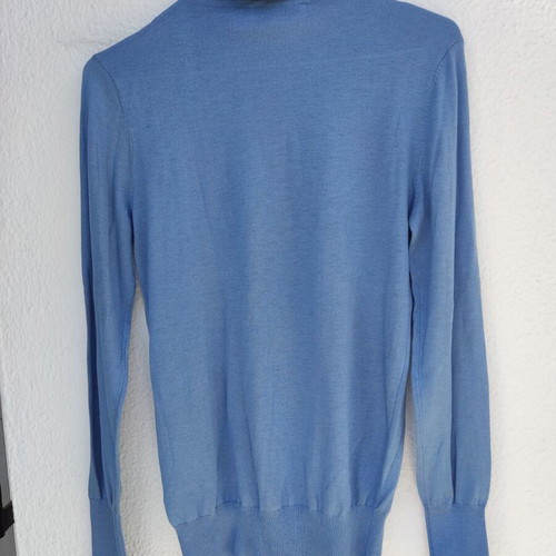 Zara Knit blue wool mix turtleneck sweater like new Medium