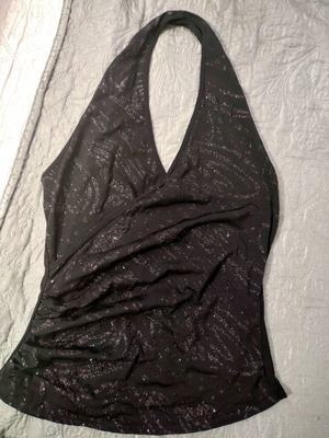 Black evening top like new, elastic back, size S