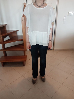 Sheer white blouse used, size S