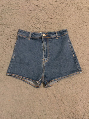 Bershka women's high-waisted shorts S blue like new