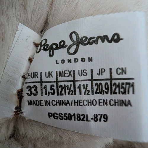 Pepe Jeans boots for girls used, white and beige, size 33