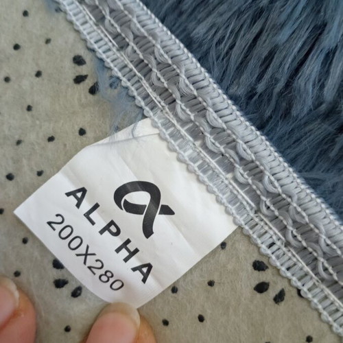 Rug set used, 2 pieces with soft gray texture and anti-slip dots