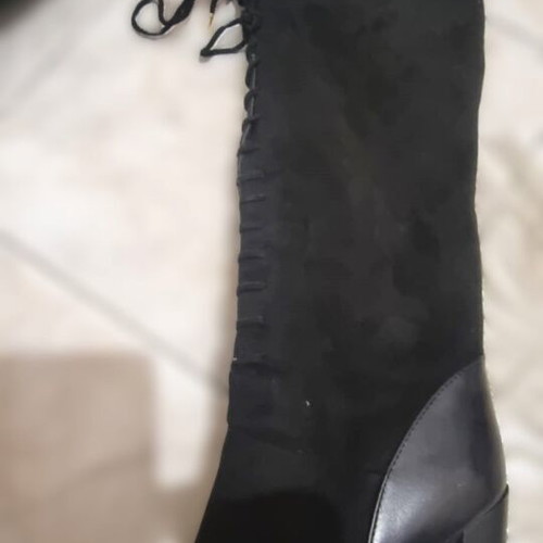 Black boots suede and genuine leather combination size 40 like new