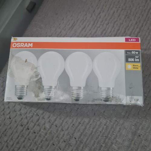 Osram LED light bulbs pack of 4, new, E27 base, warm white