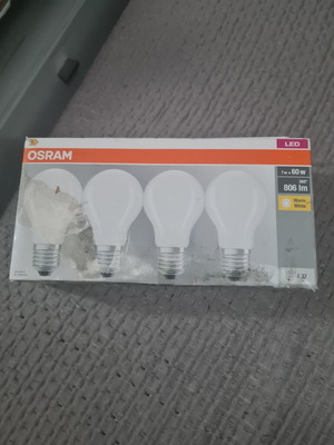 Osram LED light bulbs pack of 4, new, E27 base, warm white