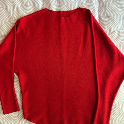 Knitted sweater like new, red, size S