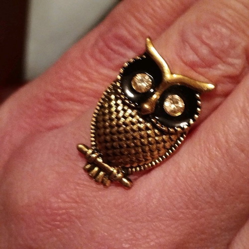 Owl ring adjustable like new