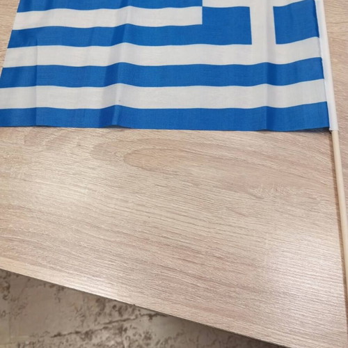 Greek flag with pole new 30x20cm