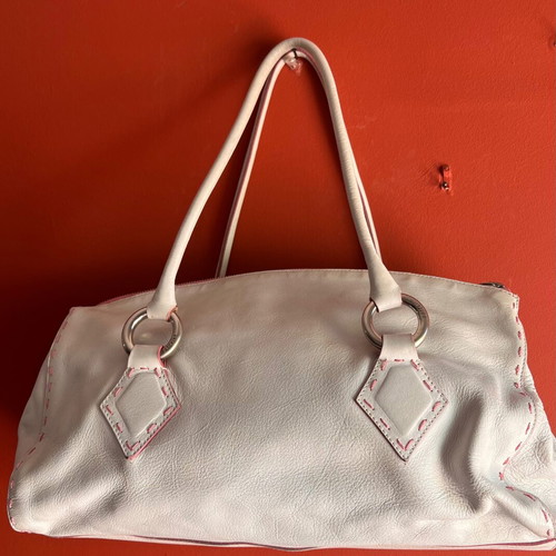 Moschino white leather handbag used, shoulder or hand bag