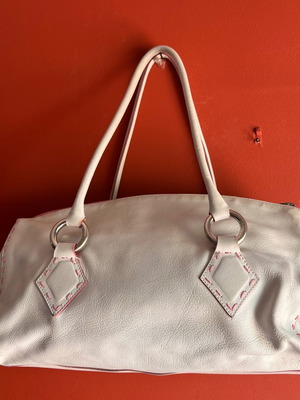 Moschino white leather handbag used, shoulder or hand bag