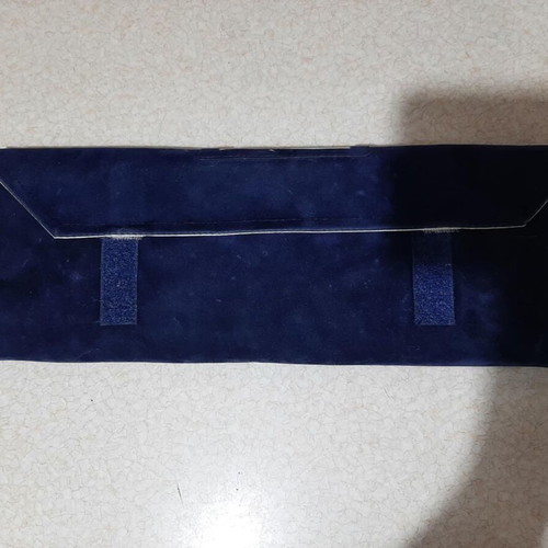 Jewelry case for 20 necklaces used, blue velvet with leather