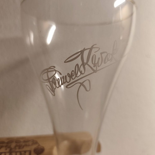 Pauwel Kwak Beer Glasses with Wooden Stands set of 2 like new, vintage style