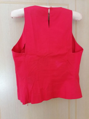French Connection sleeveless top poplin new, size M/L, pink and red