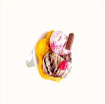  Δαχτυλίδι βάφλα με 2 μπάλες παγωτό και 2 μπάρες σοκολάτας με πολυμερικό πηλό