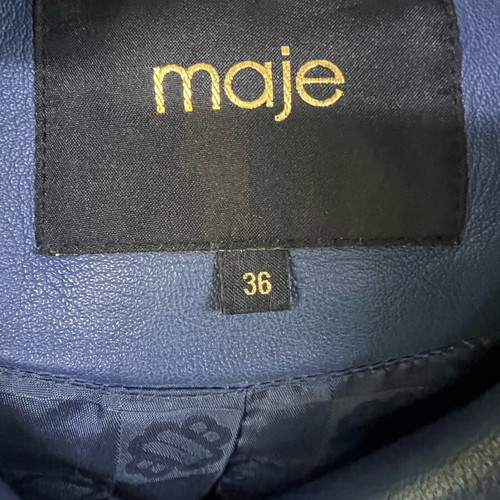 Maje leather jacket blue, like new, size S