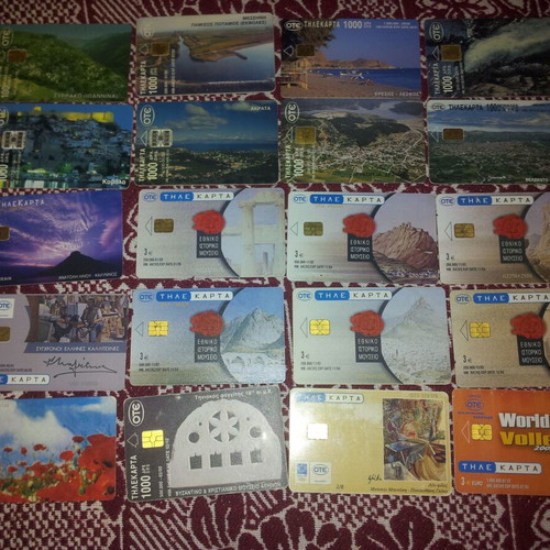Phone cards used, pack of 20 pieces