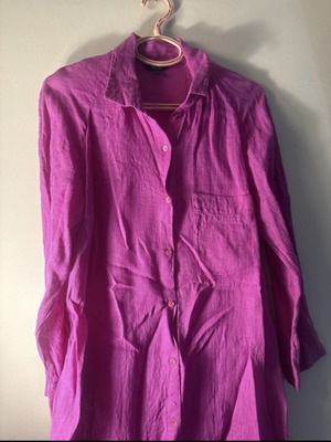 Long linen shirt dress Massimo Dutti like new, pink