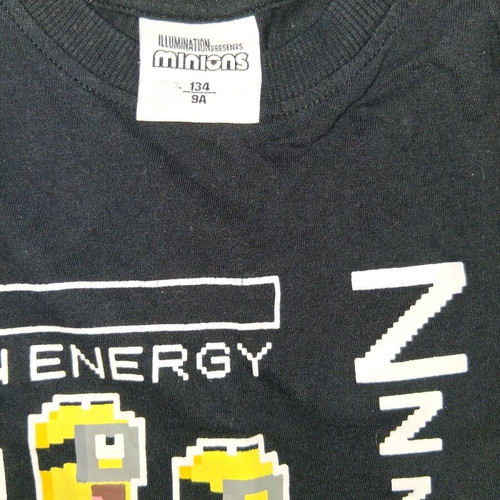 Minions Disney long-sleeve t-shirt black like new, size 134 cm
