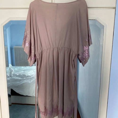 Naf Naf dress with sequin details like new, size XL, beige pink