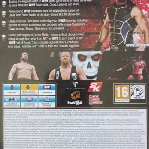 WWE 2k16 PS4 game
