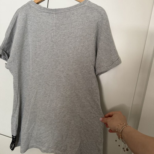 Blouse with Details loose fit one size used, grey