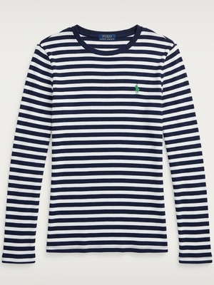 Polo Ralph Lauren γυναικεία μπλούζα με μακριά μανίκια σε μπλε και λευκές ρίγες, μέγεθος S