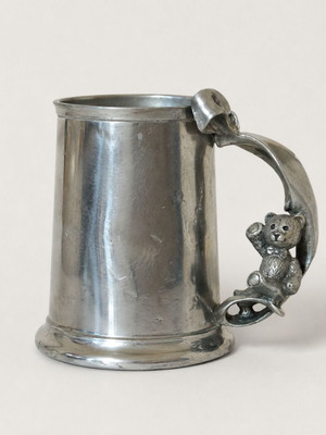 Royal Selangor Pewter children's collectible mug with teddy bear