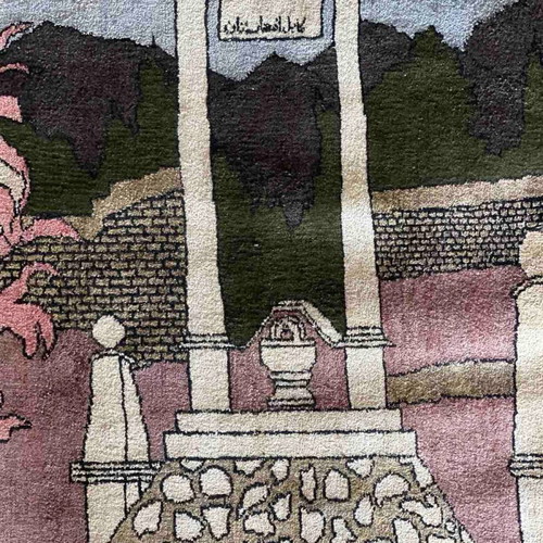 Afgan Silk Handmade Silk Rug new, unique technique